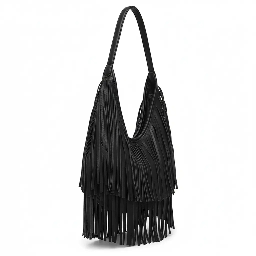 Sac à franges noir | VICTOIRE Saclya