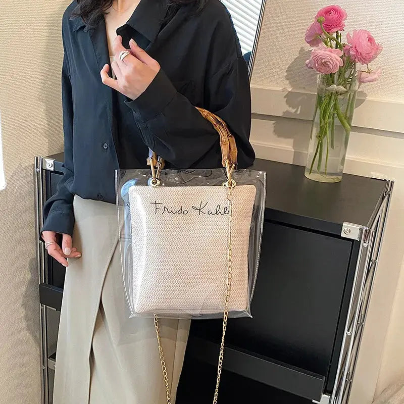 MAYA | Tote Bag Transparent – Élégance d’Été Saclya