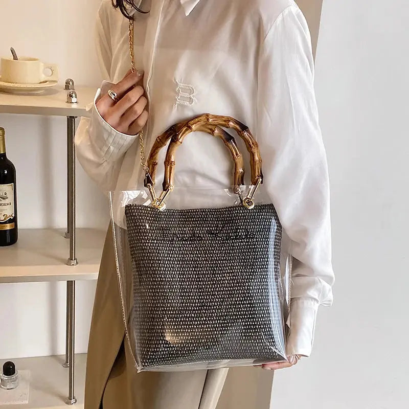 MAYA | Tote Bag Transparent – Élégance d’Été Saclya
