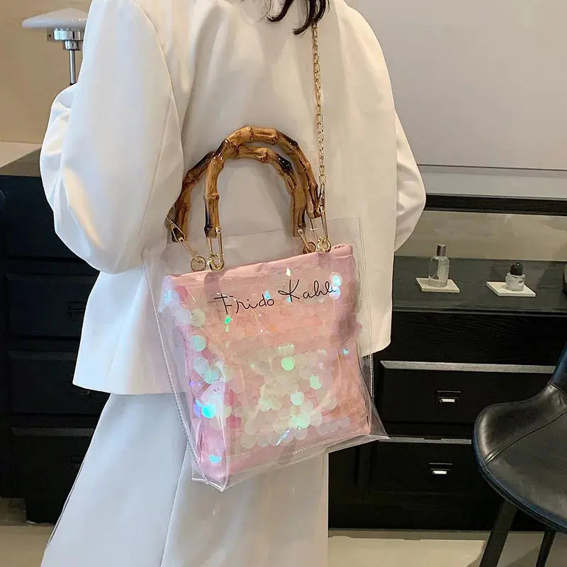 MAYA | Tote Bag Transparent – Élégance d’Été Saclya