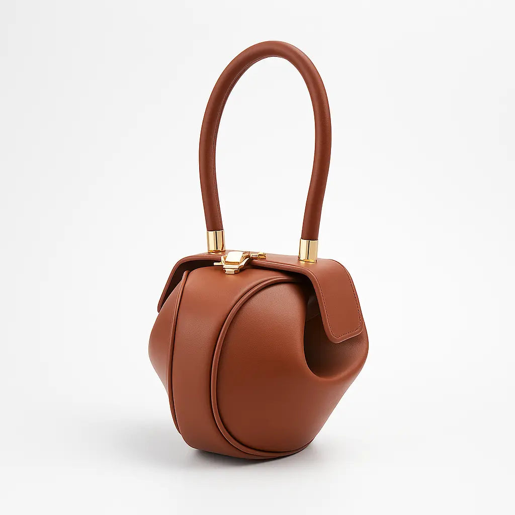 GAÏA | Sac à Main Rond Original Femme – Petit Sac en Cuir Chic Saclya