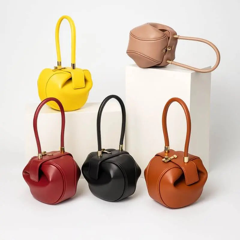 GAÏA | Sac à Main Rond Original Femme – Petit Sac en Cuir Chic Saclya