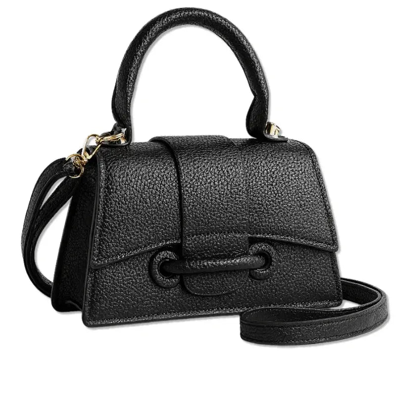 Mini sac à main bandoulière femme noir mat chic.