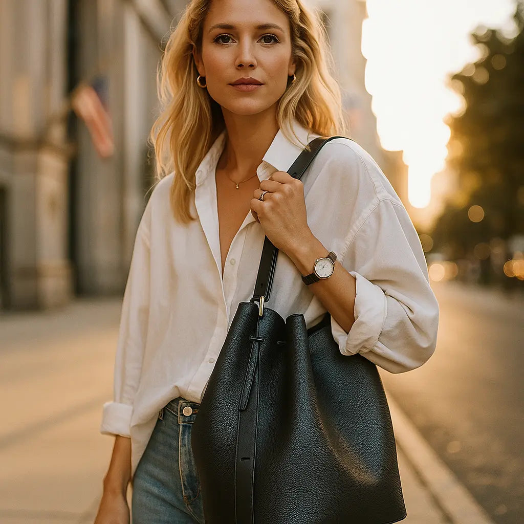 SLOANE | Sac Bandoulière Rétro en Cuir – Petit Sac Coréen pour Femme Saclya