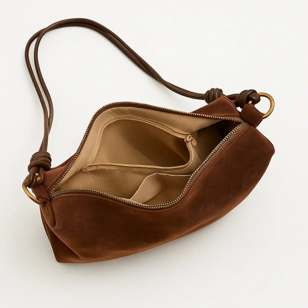 ROMY | Sac Bandoulière en Daim – Sac Banane Tendance pour Femme Saclya