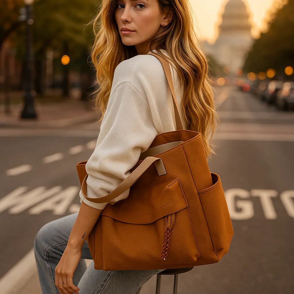 CAMILLE | Sac à Main en Tissu – Grand Sac de Cours Lycée & Collège Saclya