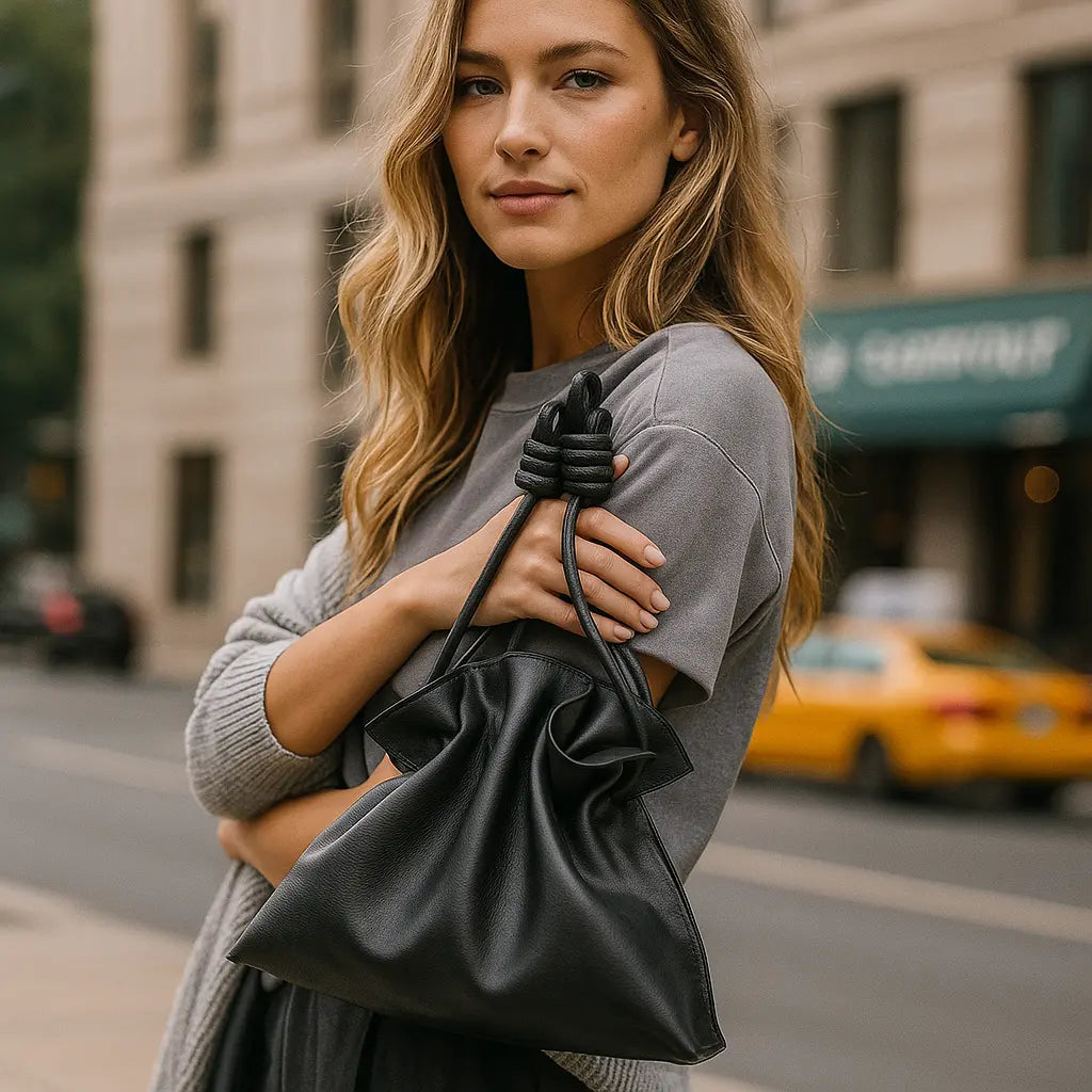 LIVIA | Sac à Cordon en Cuir – Petit Sac Bandoulière Chic Saclya