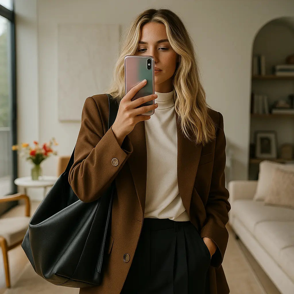 ISADORA | Sac à Main Bandoulière Cuir Souple – Sac Vintage Année 80 Saclya