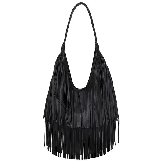 Sac à franges noir | VICTOIRE Saclya