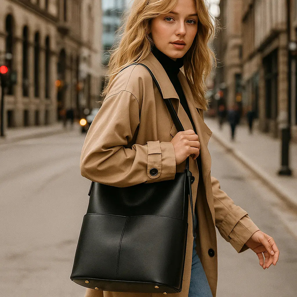 LUNELLE | Sac À Main Seau Femme – Élégance Minimaliste Urbaine