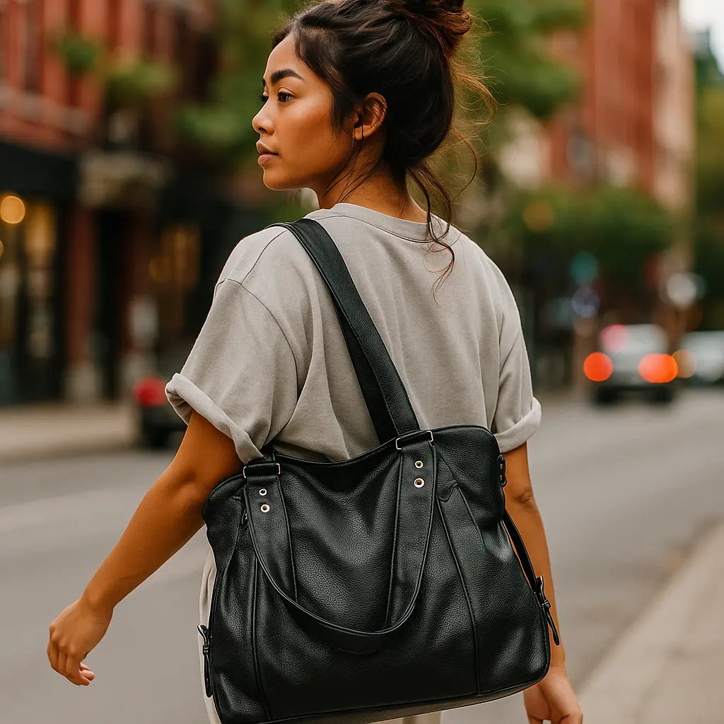 EDNA | Sac à Main Cuir Vintage – Élégance Rétro et Praticité
