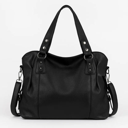 EDNA - SAC A MAIN CUIR VINTAGE NOIR | SACLYA
