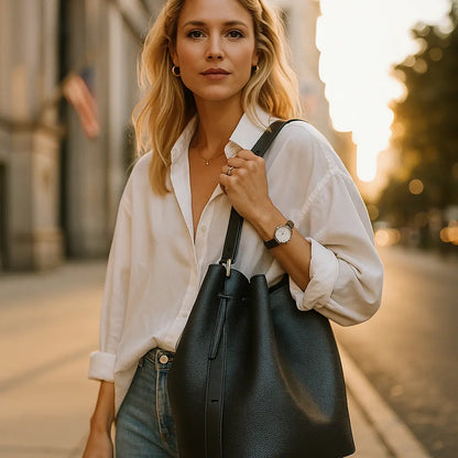 SLOANE | Sac Bandoulière Rétro en Cuir – Petit Sac Coréen pour Femme Saclya